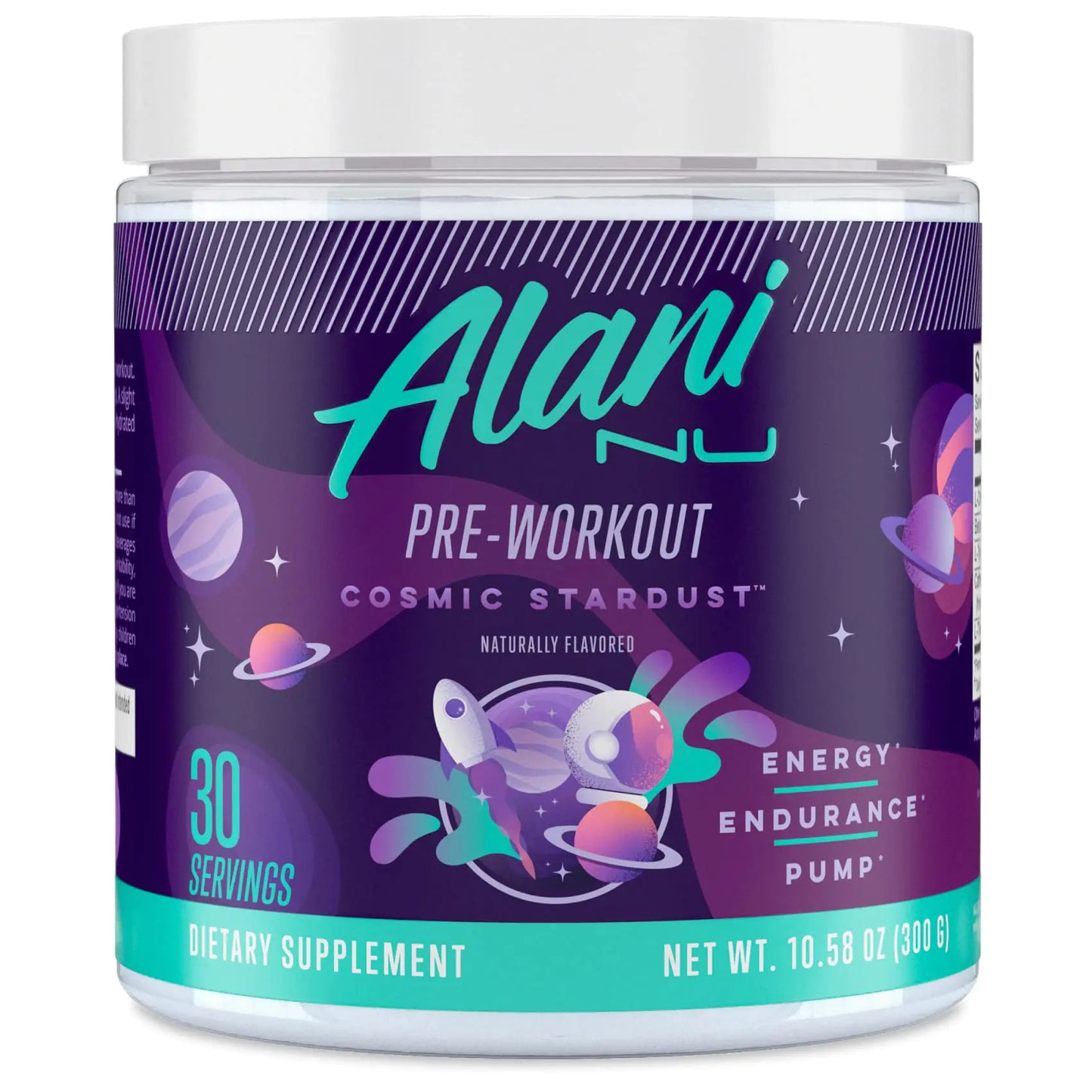 ALANI X PRISM Nu Pre Workout Powder Cosmic Stardust Amino Energy Boost Endurance Supplement Sugar Free 200mg Caffeine L-Theanine Beta-Alanine Citrulline 30 Servings