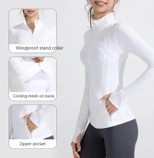 PRISM Womens Workout Long Sleeve Zipper Jacket