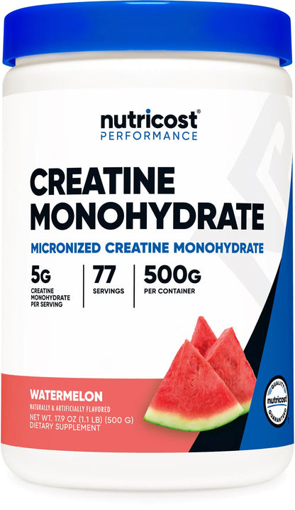 NUTRICOST X PRISM Creatine Monohydrate Powder (Watermelon 500 Gram) - Micronized Creatine Supplement - Vegan Non-GMO Gluten Free