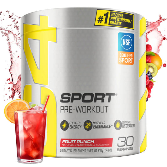 C4 X PRISM Sport Pre Workout Powder Fruit Punch - NSF Certified for Sport | 30 Servings Packaging may vary.