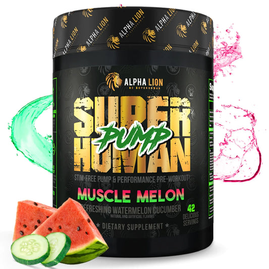ALPHA LION X PRISM Superhuman Pump Pre Workout Nitric Oxide Booster Muscle Gainer Energy & Focus (42 Servings Muscle Melon Flavor)