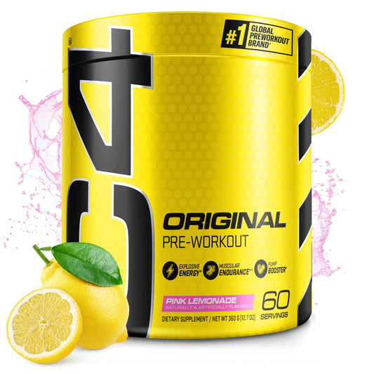 C4 X PRISM Pre Workout Powder Pink Lemonade Vitamin C + 150mg Caffeine + Beta Alanine + Creatine 60 Servings
