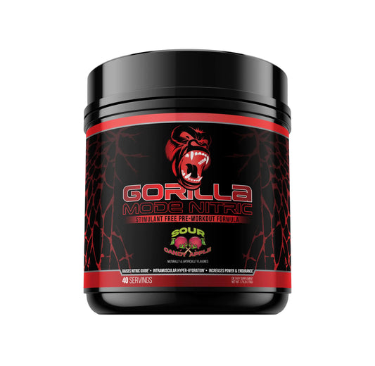 GORILLA MODE X PRISM Nitric Stimulant Free Pre-Workout – Best Tasting and Most Effective Stimulant Free Pre-Workout/Massive Pumps · Vasodilation · Power / 776 Grams (Sour Candy Apple)